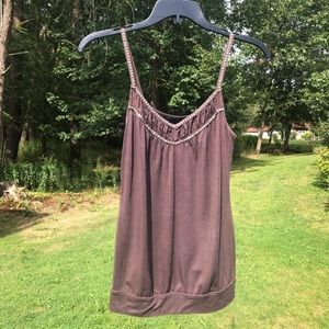 Unique brown top with intricate beading❤️